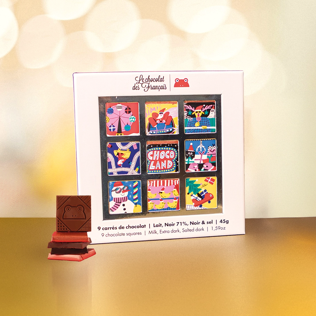 Coffret de 9 carrés de chocolat image number null